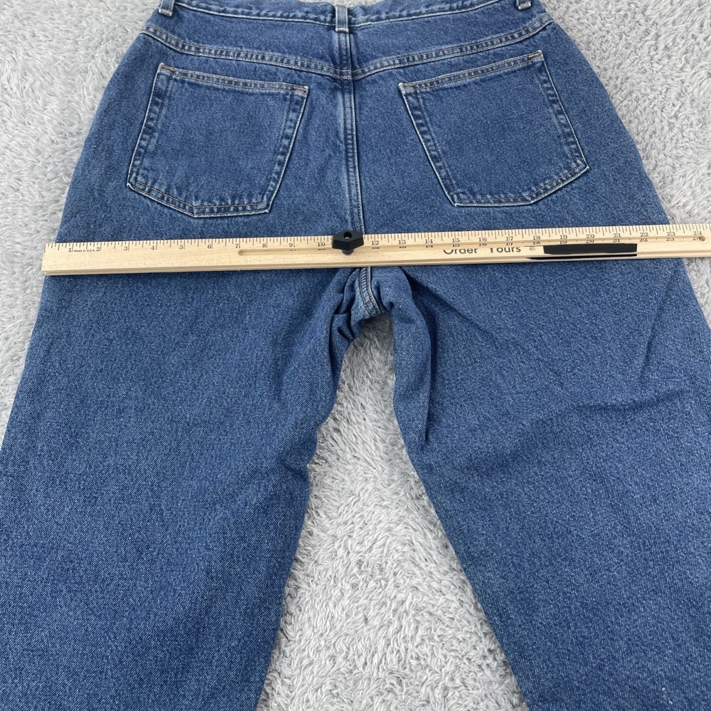 LL Bean Womens Fleece Lined Jeans 14 Reg Blue Denim Relaxed Fit - Picture 16 of 16
